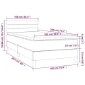 cadre de lit et matelas et LED Gris foncé 100x200 cm