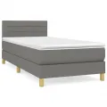 cadre de lit avec matelas Gris foncé 100x200cm Tissu