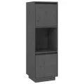Buffet Gris 38x35x117 cm Bois massif de pin