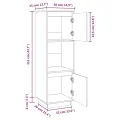 Buffet Gris 38x35x117 cm Bois massif de pin