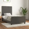 Cadre de lit avec tête de lit Gris foncé 80x200 cm Velours