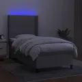 cadre de lit matelas LED Gris clair 90x200cm Tissu