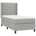 cadre de lit matelas LED Gris clair 90x200cm Tissu