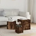 Tables d'appoint 3 pcs Chêne fumé Bois d'ingénierie