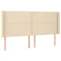 Tête de lit à LED Crème 183x16x118/128 cm Tissu