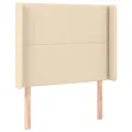 cadre de lit matelas et LED Crème 90x190 cm Tissu