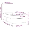 cadre de lit matelas et LED Crème 90x190 cm Tissu