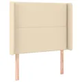 cadre de lit avec matelas Crème 90x200 cm Tissu