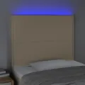 Tête de lit à LED Crème 90x5x118/128 cm Tissu