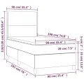 cadre de lit et matelas et LED Crème 90x190 cm Tissu