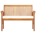 Banc de jardin 2 places avec coussin 120cm Bois d'acacia massif