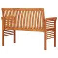 Banc de jardin 2 places avec coussin 120cm Bois d'acacia massif