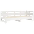 Lit coulissant Blanc Bois de pin massif 2x(90x200) cm