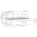 Lit coulissant Blanc Bois de pin massif 2x(90x200) cm