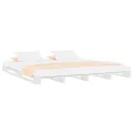 Lit de palette blanc 120x200 cm bois de pin massif