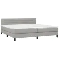 cadre de lit matelas LED Gris clair 200x200 cm Tissu