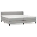 cadre de lit avec matelas Gris clair 200x200cm Tissu