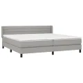 cadre de lit avec matelas Gris clair 200x200cm Tissu
