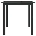 Table de jardin Noir 80x80x74 cm Aluminium et verre
