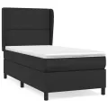 cadre de lit avec matelas Noir 80x200cm Similicuir