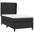 cadre de lit avec matelas Noir 80x200cm Similicuir