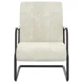 Chaise cantilever Blanc crème Velours