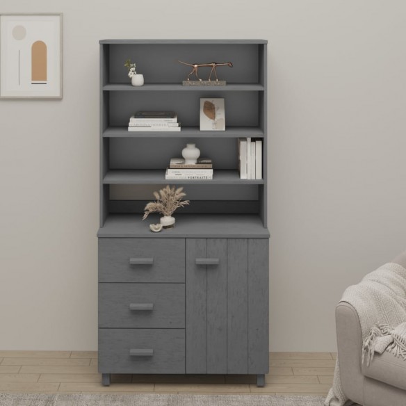 Buffet HAMAR Bois massif de pin Gris foncé