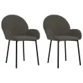 Chaises à manger lot de 2 Gris foncé Velours