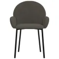 Chaises à manger lot de 2 Gris foncé Velours