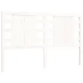 Cadre de lit avec tête de lit blanc King Size bois massif