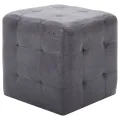 2 pcs Poufs Gris 30 x 30 x 30 cm Similicuir daim