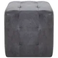 2 pcs Poufs Gris 30 x 30 x 30 cm Similicuir daim