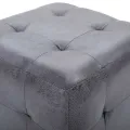 2 pcs Poufs Gris 30 x 30 x 30 cm Similicuir daim