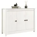 Buffet Blanc 100x35x74 cm Bois massif de pin