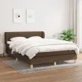 cadre de lit avec matelas Marron foncé 140x190 cm