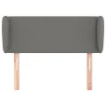 Tête de lit avec oreilles Gris foncé 93x23x78/88 cm Tissu