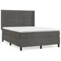 cadre de lit et matelas Gris foncé 140x190cm Velours
