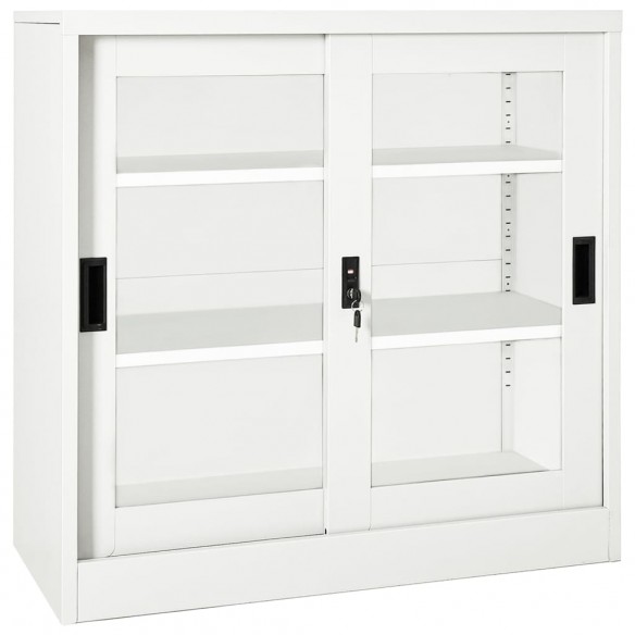 Armoire à portes coulissantes Blanc 90x40x90 cm Acier