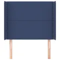 Tête de lit avec oreilles Bleu 103x16x118/128 cm Tissu