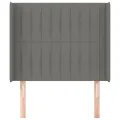 Tête de lit avec oreilles Gris foncé 93x16x118/128 cm Tissu