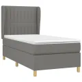 cadre de lit et matelas Gris foncé 90x190 cm Tissu