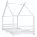 Cadre de lit d'enfant Blanc Bois de pin massif 90x200 cm