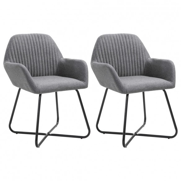 Chaises à manger lot de 2 gris foncé tissu