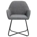 Chaises à manger lot de 2 gris foncé tissu