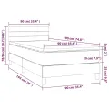 cadre de lit avec matelas Noir 90x190 cm Velours