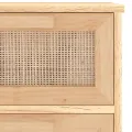 Buffet Marron 40x30x90 cm Bois de pin massif et rotin naturel