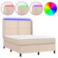 cadre de lit matelas LED Cappuccino 140x200 cm