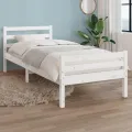 Cadre de lit Blanc Bois massif 100x200 cm