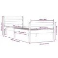 Cadre de lit Blanc Bois massif 100x200 cm
