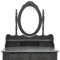 Ensemble de coiffeuse avec tabouret Gris 75x69x140 cm Paulownia